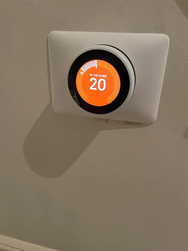 Smart thermostat fitted as part of a heating upgrade