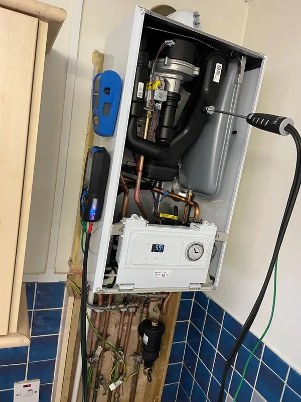 Boiler case removed while testing components